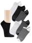 Preview: 6 Paar TippTexx 24 Damen Sneakersocken Black & White